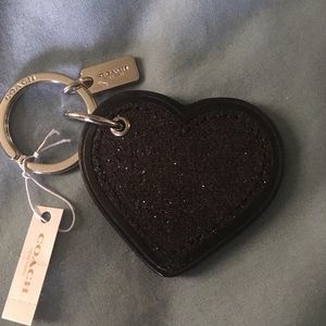 NWT Coach sparkle heart keychain